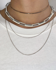 Multifunctional leather chain necklace
