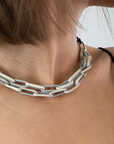 Multifunctional leather chain necklace