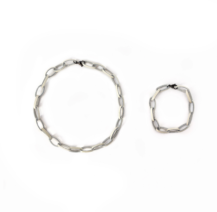 Multifunctional leather chain necklace
